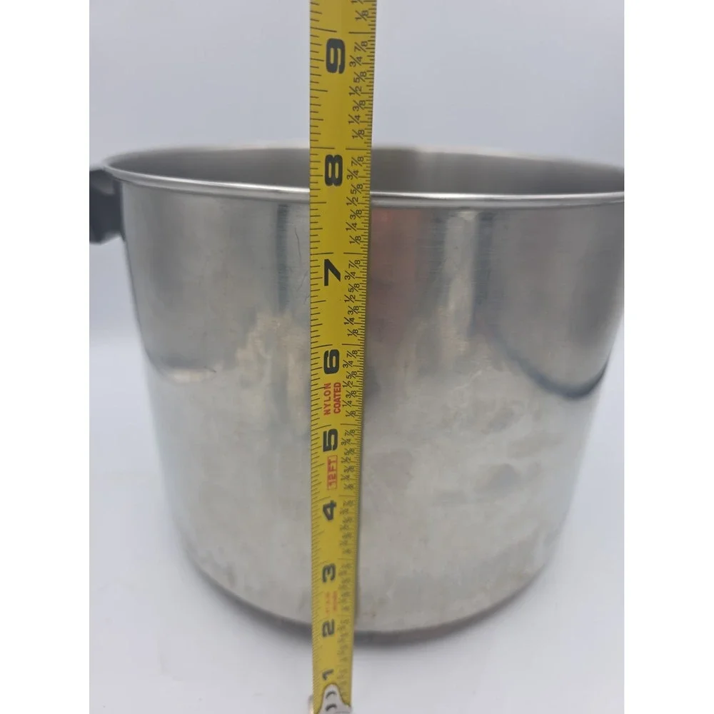 Vintage Revere Ware 8 Qt Stock Pot Copper Clad Clinton IL USA -No Lid-